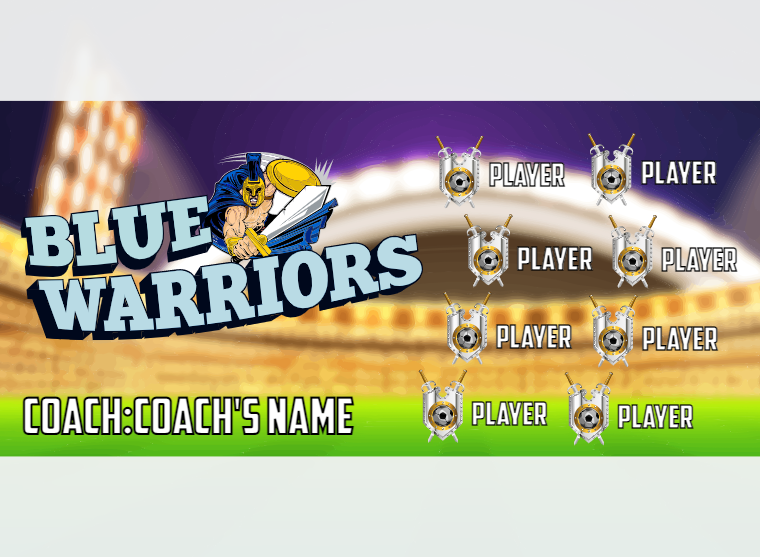 Warriors Blue - Soccer - Pole Pocket Banner