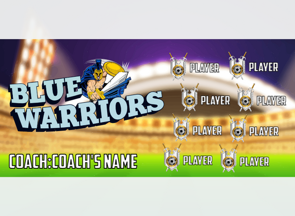 Warriors Blue - Soccer - Pole Pocket Banner