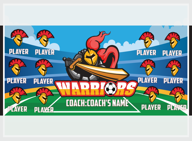 Warriors - Soccer - Pole Pocket Banner