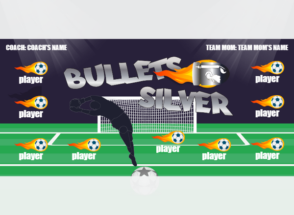 Bullets Silver - Soccer - Pole Pocket Banner