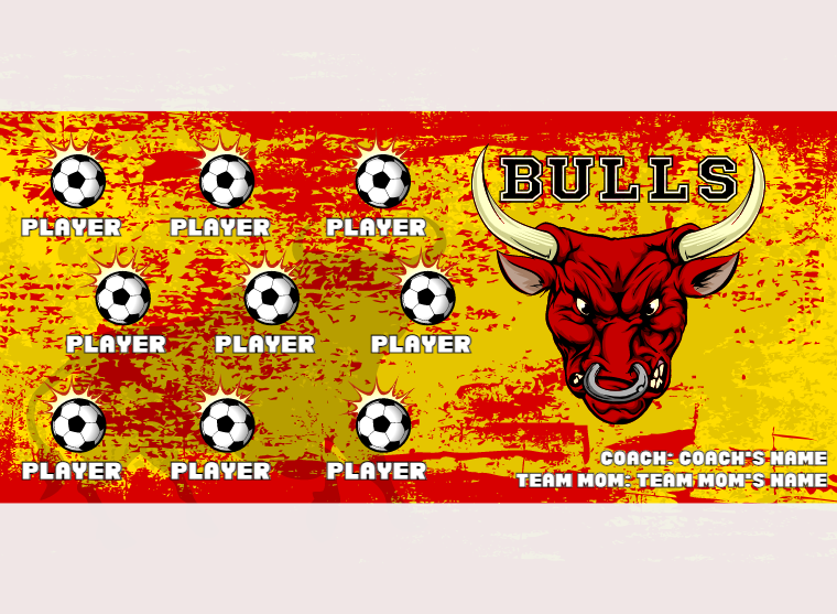 Bulls 2 - Soccer - Pole Pocket Banner