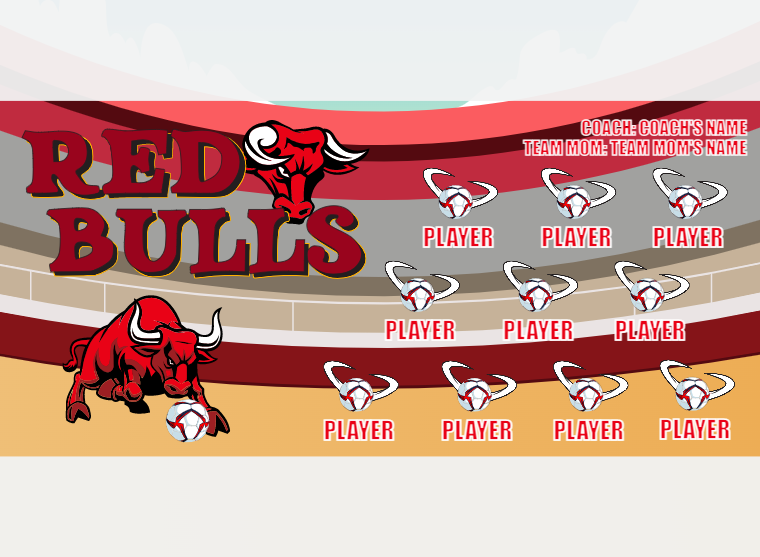 Bulls RED - Soccer - Pole Pocket Banner