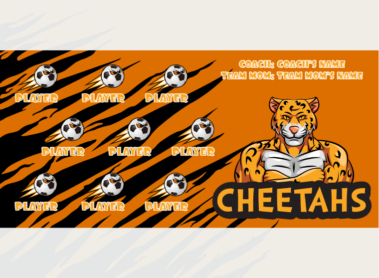 Cheetahs - Soccer - Pole Pocket Banner