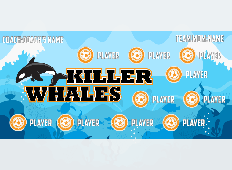 Whales Killer - Soccer - Pole Pocket Banner