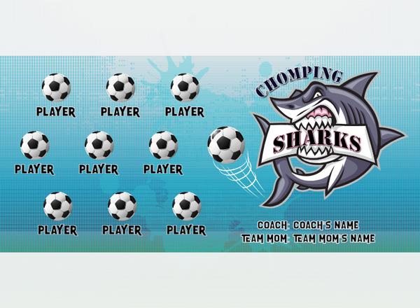 Chomping Sharks - Soccer - Pole Pocket Banner