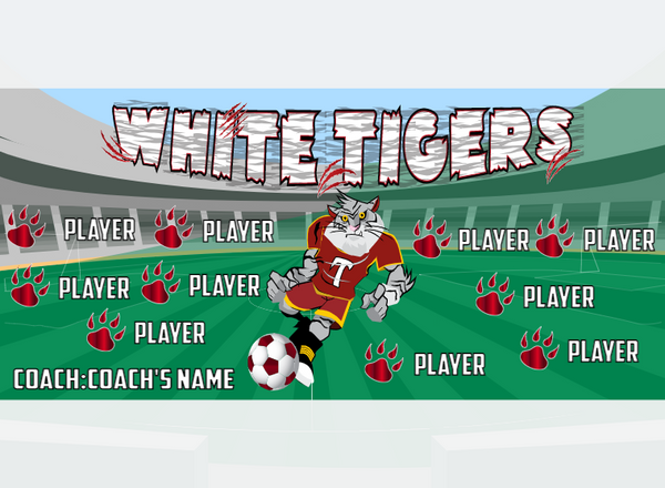 White Tigers - Soccer - Pole Pocket Banner