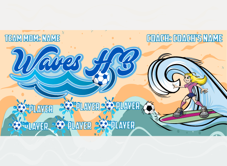 Waves HB - Soccer - Pole Pocket Banner