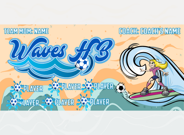 Waves HB - Soccer - Pole Pocket Banner