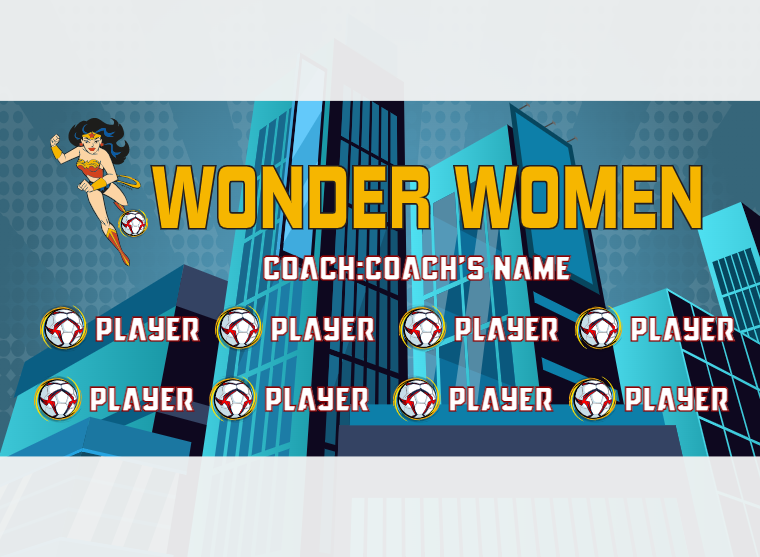 Wonder Women 2 - Soccer - Pole Pocket Banner