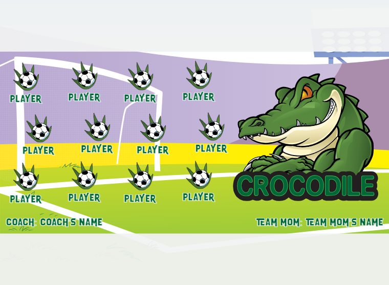 Crocodile - Soccer - Pole Pocket Banner
