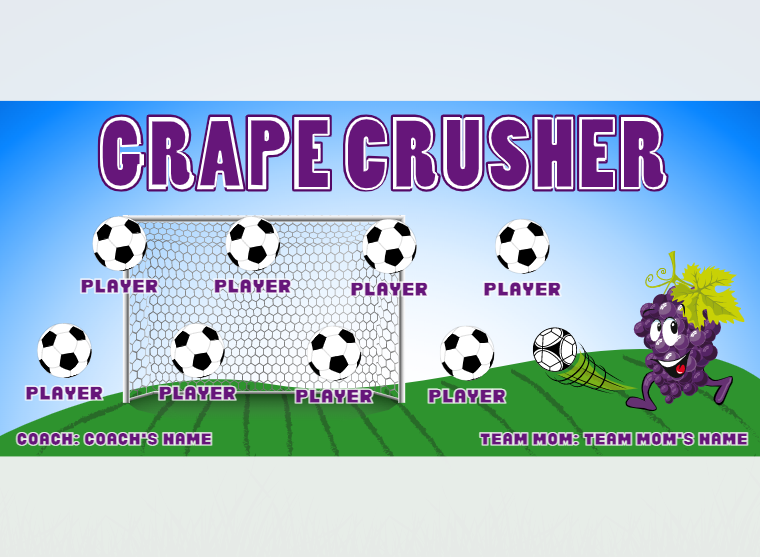 Crusher Grape - Soccer - Pole Pocket Banner