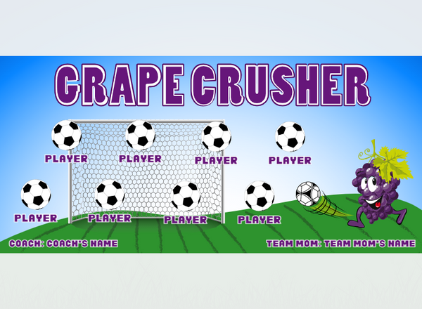 Crusher Grape - Soccer - Pole Pocket Banner