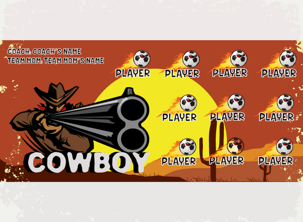 Cowboy - Soccer - Pole Pocket Banner