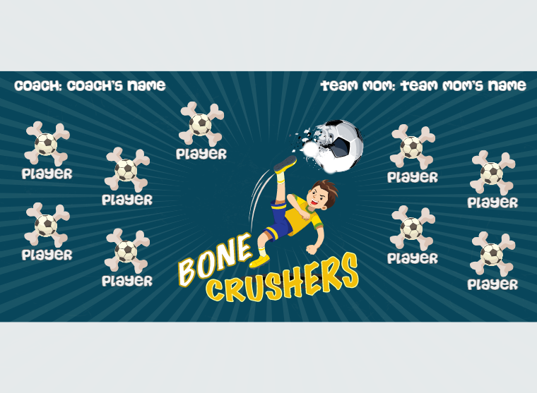 Crushers Bone - Soccer - Pole Pocket Banner