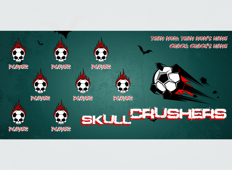 Crushers Skull - Soccer - Pole Pocket Banner