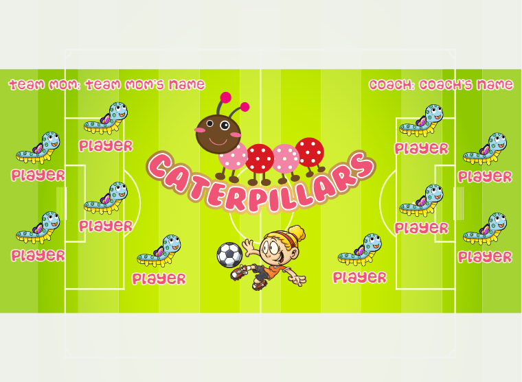 Caterpillars - Soccer - Pole Pocket Banner