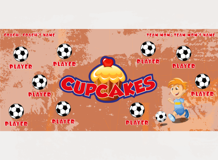 Cupcake - Soccer - Pole Pocket Banner