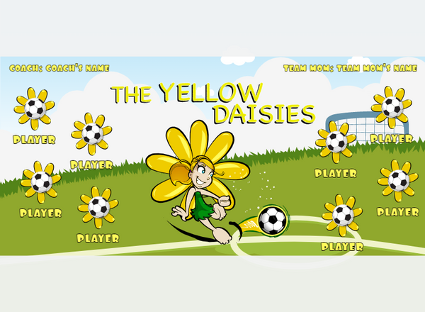Daisies Yellow - Soccer - Pole Pocket Banner