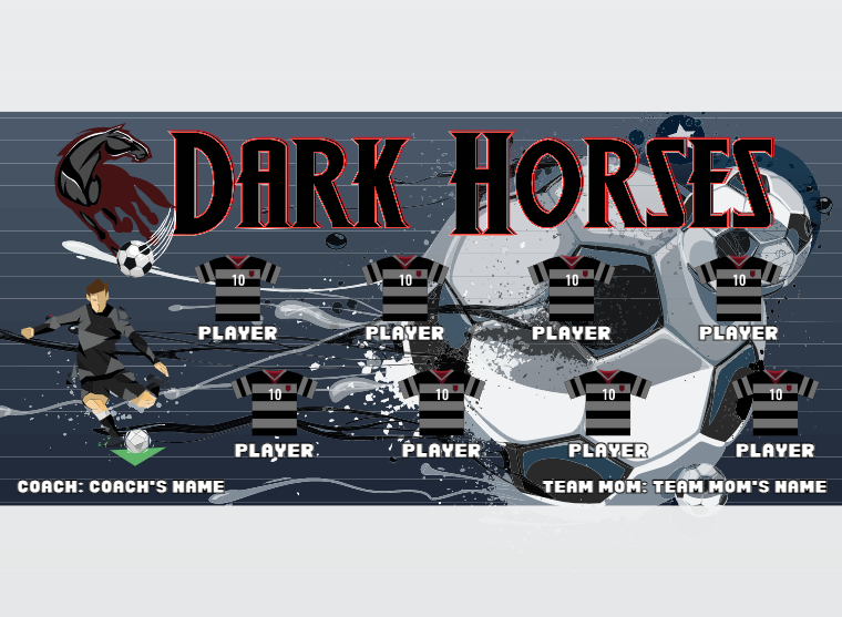 Dark Horses 2 - Soccer - Pole Pocket Banner