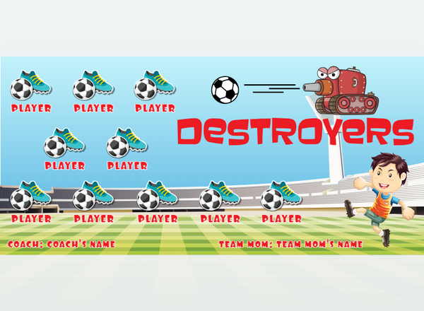 Destroyed - Soccer - Pole Pocket Banner