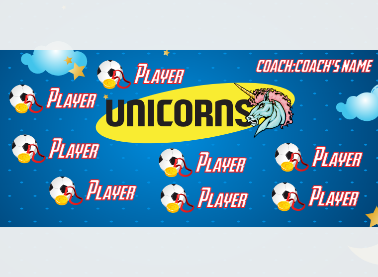 Unicorn - Soccer - Pole Pocket Banner