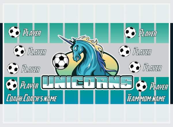Unicorns 2 - Soccer - Pole Pocket Banner