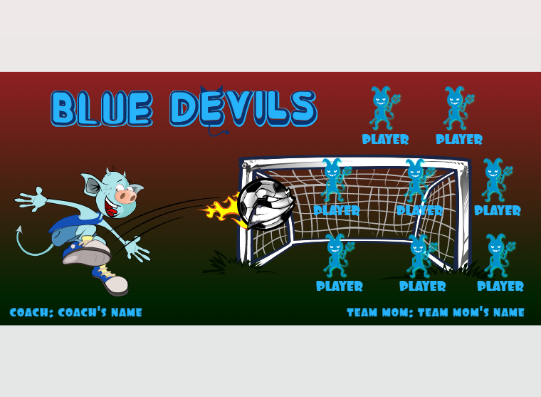 Devils Blue - Soccer - Pole Pocket Banner