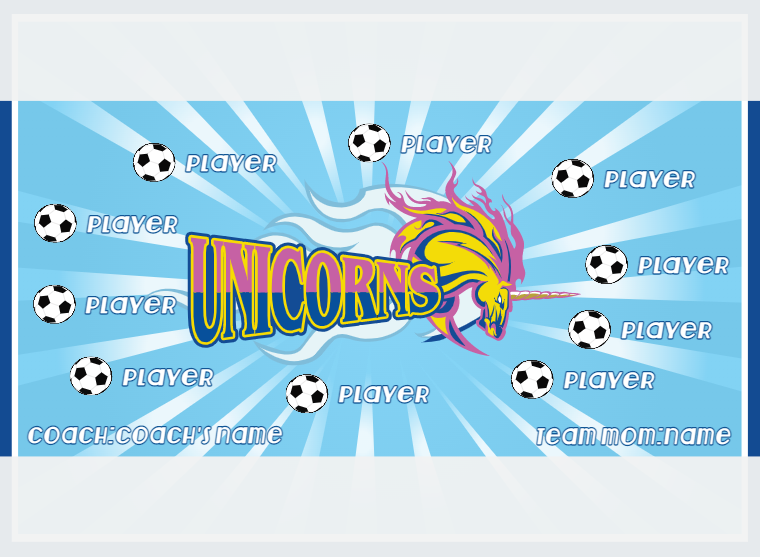 Unicorns 1 - Soccer - Pole Pocket Banner