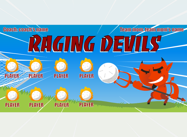 Devils Raging 1 - Soccer - Pole Pocket Banner