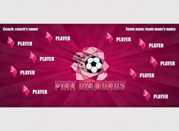 Diamonds Pink - Soccer - Pole Pocket Banner