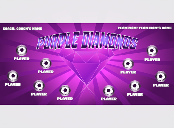 Diamonds Purple - Soccer - Pole Pocket Banner