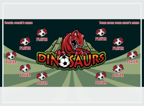 Dinosaurs 2 - Soccer - Pole Pocket Banner