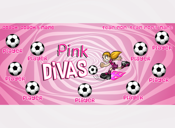 Divas Pink - Soccer - Pole Pocket Banner