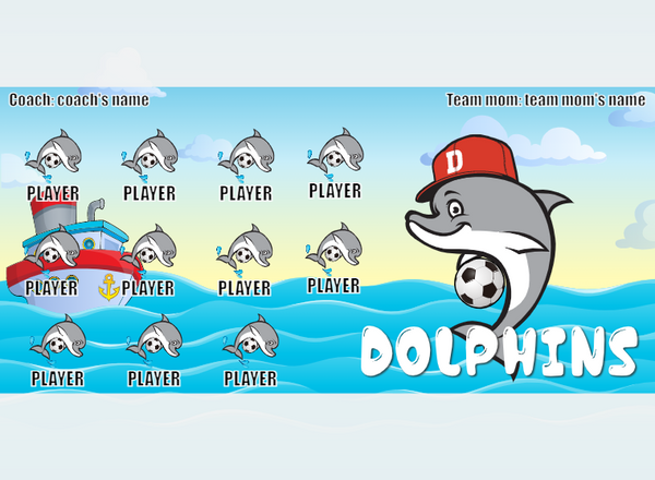 Dolphins 01 - Soccer - Pole Pocket Banner
