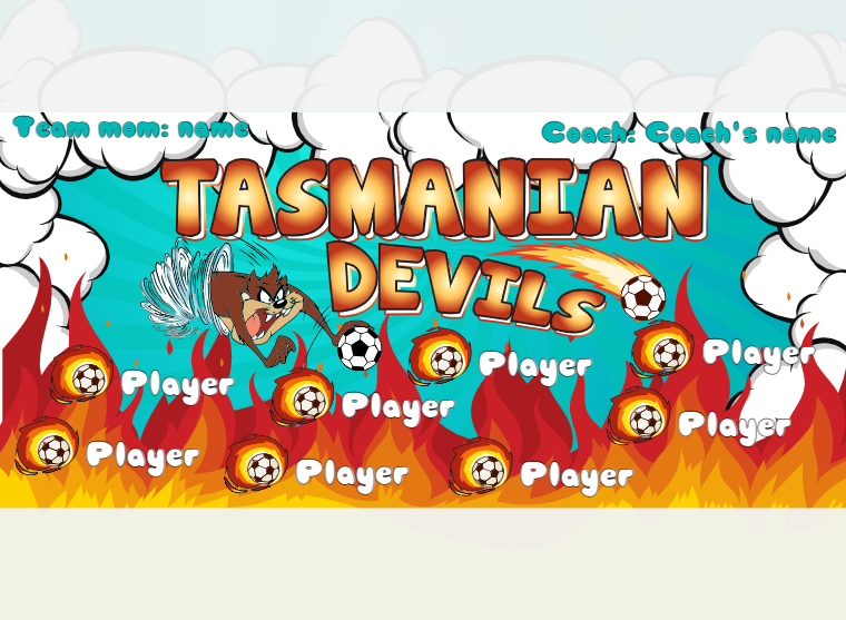 Tasmanian Devils - Soccer - Pole Pocket Banner