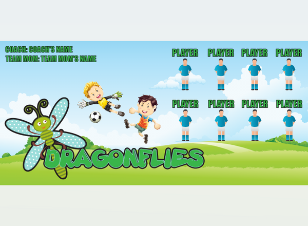 Dragonflies - Soccer - Pole Pocket Banner