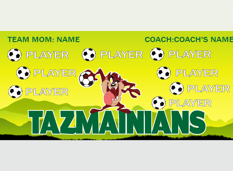 Tazmainians - Soccer - Pole Pocket Banner