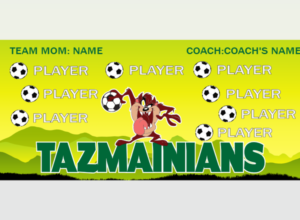 Tazmainians - Soccer - Pole Pocket Banner