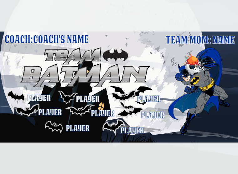 Team Batman - Soccer - Pole Pocket Banner