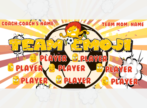Team Emoji 3 - Soccer - Pole Pocket Banner