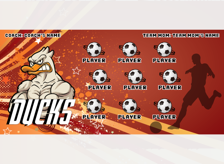 Duck 03 - Soccer - Pole Pocket Banner