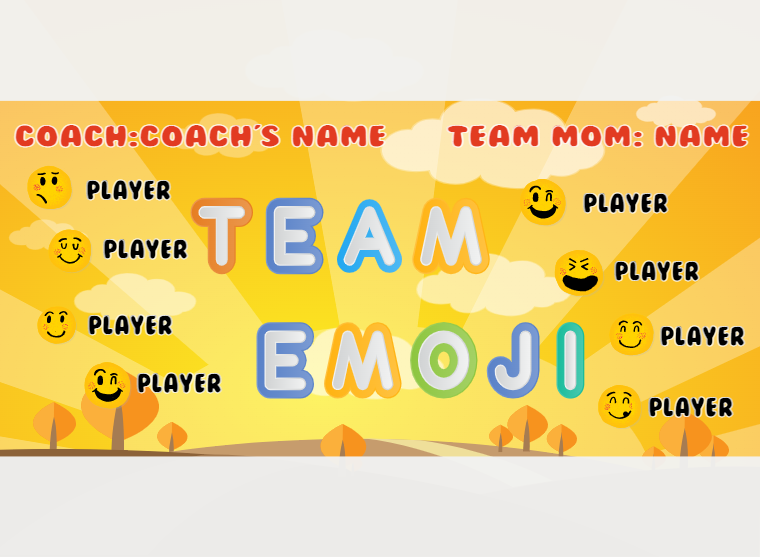 Team Emoji - Soccer - Pole Pocket Banner