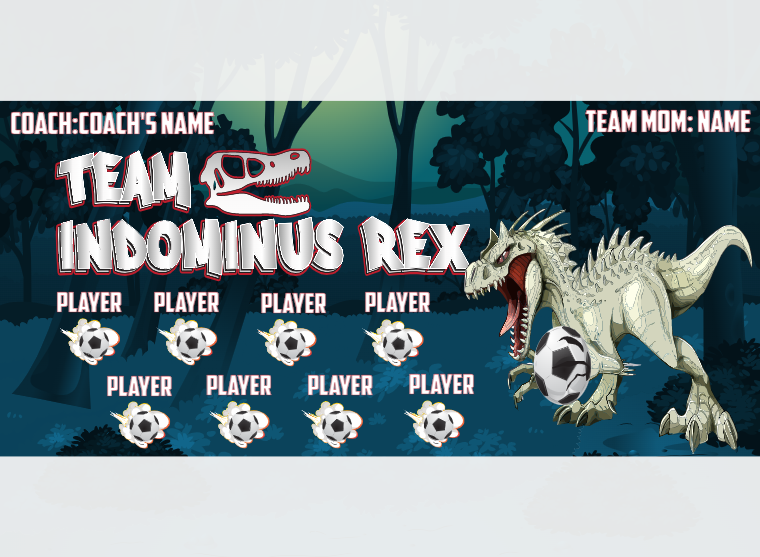 Team Indominus REX - Soccer - Pole Pocket Banner