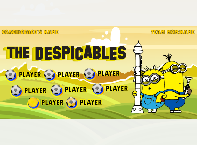 THE Despicables - Soccer - Pole Pocket Banner