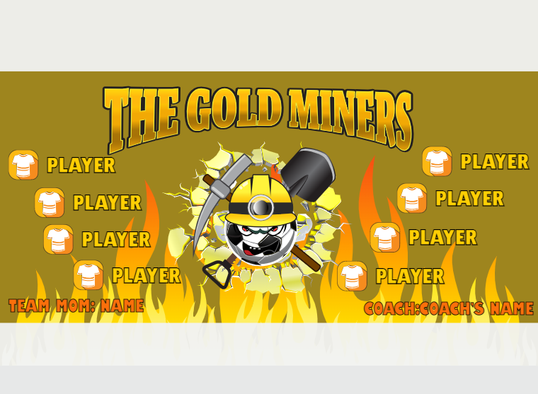 THE Gold Miners - Soccer - Pole Pocket Banner