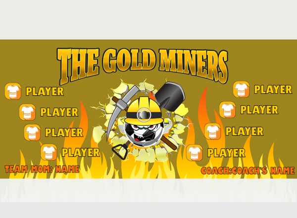 THE Gold Miners - Soccer - Pole Pocket Banner