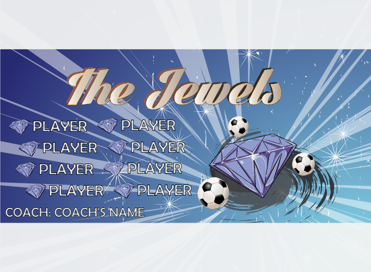 THE Jewels - Soccer - Pole Pocket Banner