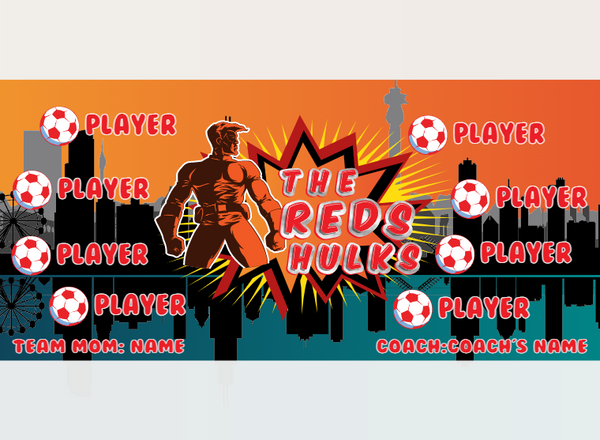 THE Reds Hulks - Soccer - Pole Pocket Banner