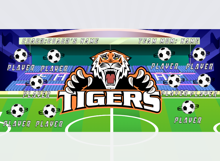 Tigers - Soccer - Pole Pocket Banner