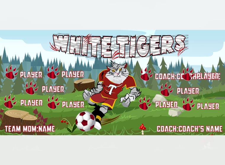 Tigers White - Soccer - Pole Pocket Banner